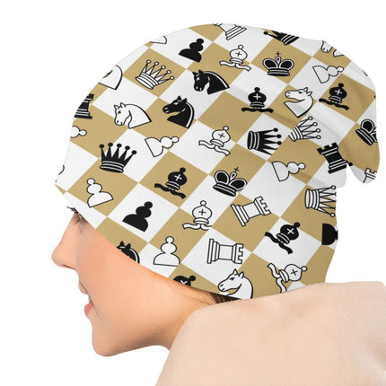 Chess Pieces Bonnet Hats Hip Hop Knitted Hat For Women Men Autumn Winter Warm Chess Lover Checkmate Skullies Beanies Caps