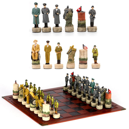 Metal Painted Chess Desktop Intelligent Game War Themed Toys Luxury Knight Hand Painted Checkers Card Gift Series Characters