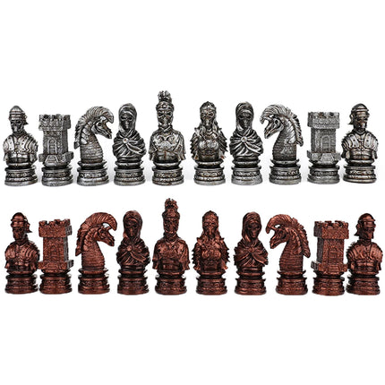 Russian and French Characters War Resin Chess Theme Board Game Toy Table Luxury Collection Gift with Wooden Chessboard