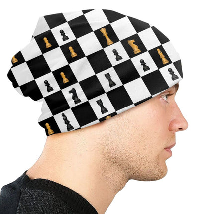 Chess Pieces Bonnet Hats Hip Hop Knitted Hat For Women Men Autumn Winter Warm Chess Lover Checkmate Skullies Beanies Caps