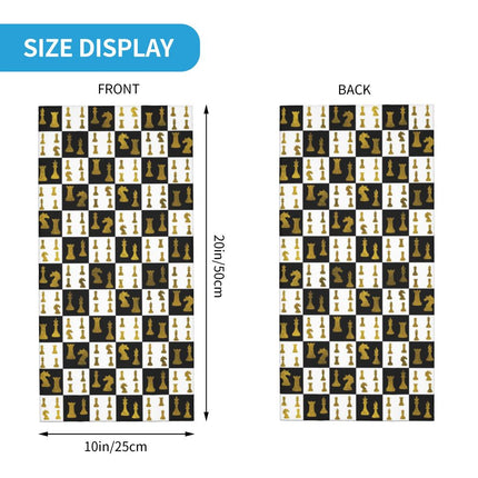 Black And White Chess Chessboard Bandana Neck Warmer Women Men Winter Hiking Ski Scarf Gaiter Checkered Face Cover