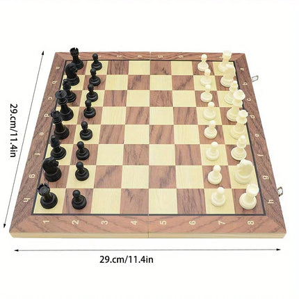 Chess Magnetic Folding Chess Set Solid Wooden Chess Baord Children Gift Family Strategy Chess Games