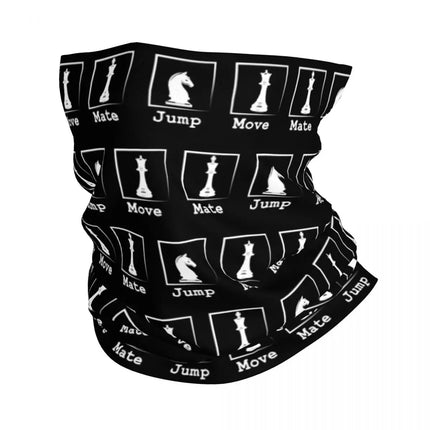 Black And White Chess Chessboard Bandana Neck Warmer Women Men Winter Hiking Ski Scarf Gaiter Checkered Face Cover