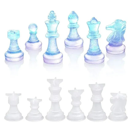 Chess Mold For Resin Silicone Chess Resin Mold Chess Crystal Epoxy Casting Molds For DIY Crafts Making Birthday Gift