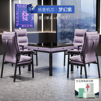 ZC Chess and Card Room Mahjong Machine Smoke Exhaust Lamp Set Automatic Dining Table Dual-Use Mahjong Table