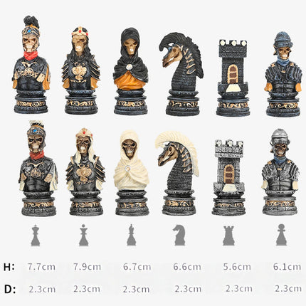 Russian and French Characters War Resin Chess Theme Board Game Toy Table Luxury Collection Gift with Wooden Chessboard