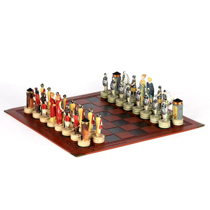 Metal Painted Chess Desktop Intelligent Game War Themed Toys Luxury Knight Hand Painted Checkers Card Gift Series Characters