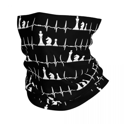 Black And White Chess Chessboard Bandana Neck Warmer Women Men Winter Hiking Ski Scarf Gaiter Checkered Face Cover