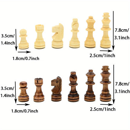 Magnetic 39cm Wooden Chess Board Game Toy, Wooden Solid Wood Puzzle Interactive Game Standard Version, Large-sized Double Queens