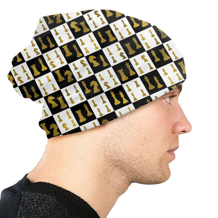 Chess Pieces Bonnet Hats Hip Hop Knitted Hat For Women Men Autumn Winter Warm Chess Lover Checkmate Skullies Beanies Caps