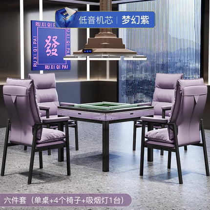 ZC Chess and Card Room Mahjong Machine Smoke Exhaust Lamp Set Automatic Dining Table Dual-Use Mahjong Table