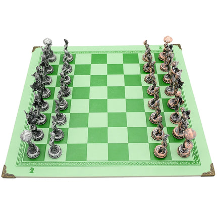 Metal Painted Chess Desktop Intelligent Game War Themed Toys Luxury Knight Hand Painted Checkers Card Gift Series Characters