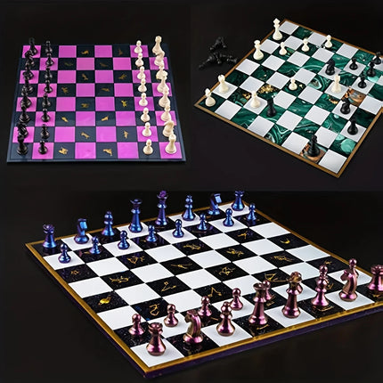 Chess Mold for Resin Casting 12.4"x12.4" Board Soft Silicone 3D Art DIY Crafts Making Kit