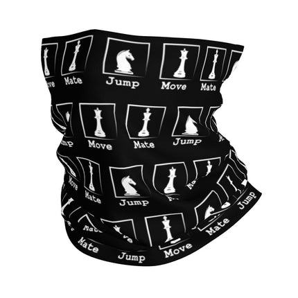 Black And White Chess Chessboard Bandana Neck Warmer Women Men Winter Hiking Ski Scarf Gaiter Checkered Face Cover