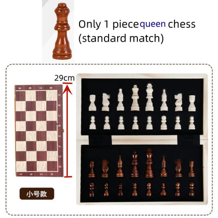 Folding Wood Color Chess with Large Chessboard for Beginners Children Adult  Chess Portable Travel Chess Set