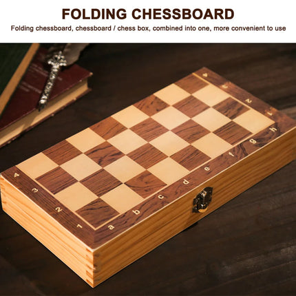 Papan Catur Besar 29x29cm Mengembangkan Pemikiran Strategis 3 in 1 Catur Catur Backgammon Papan Catur Lipat untuk Anak-anak dan Dewasa