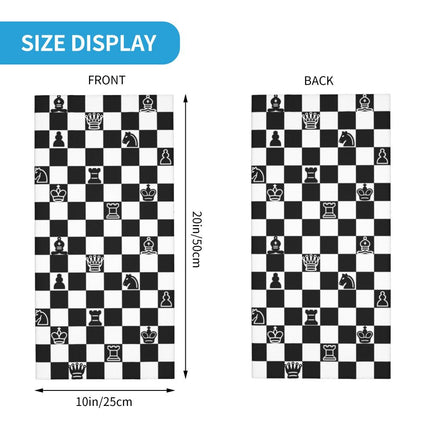 Black And White Chess Chessboard Bandana Neck Warmer Women Men Winter Hiking Ski Scarf Gaiter Checkered Face Cover