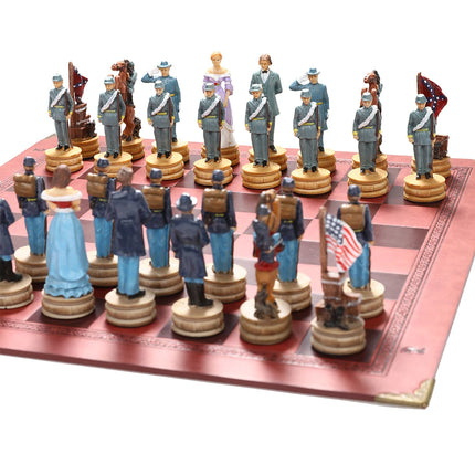 Russian and French Characters War Resin Chess Theme Board Game Toy Table Luxury Collection Gift with Wooden Chessboard