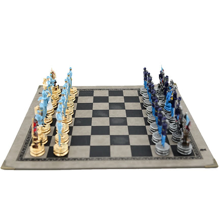 Metal Painted Chess Desktop Intelligent Game War Themed Toys Luxury Knight Hand Painted Checkers Card Gift Series Characters