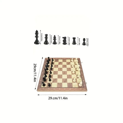 Chess Magnetic Folding Chess Set Solid Wooden Chess Baord Children Gift Family Strategy Chess Games